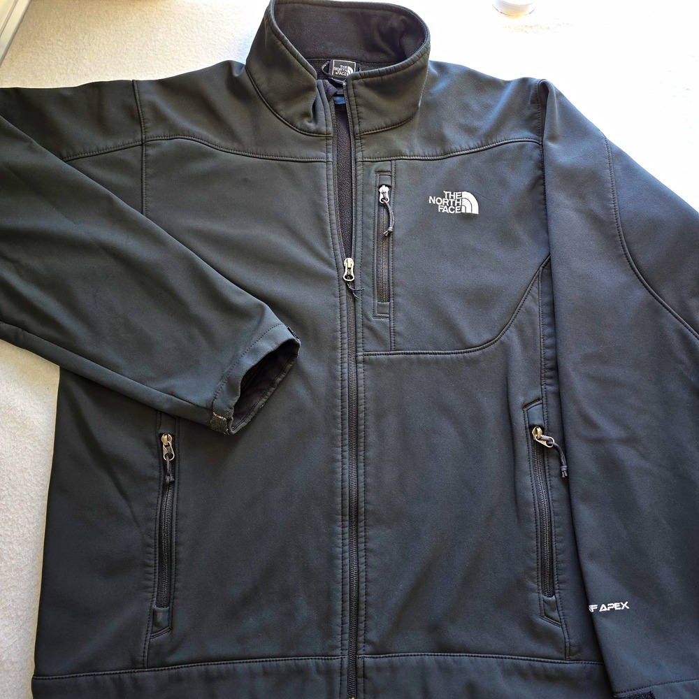 The North Face Apex Bionic Jacket Mens L Black Windproof Soft Shell Tech Gorp...